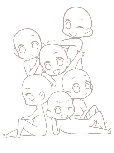 【素材】q版人物动作绘画