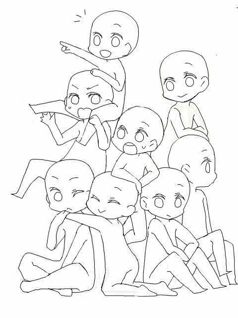 【素材】q版人物动作绘画