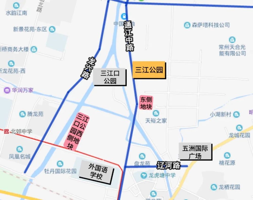 三江口公园西侧地块区位
