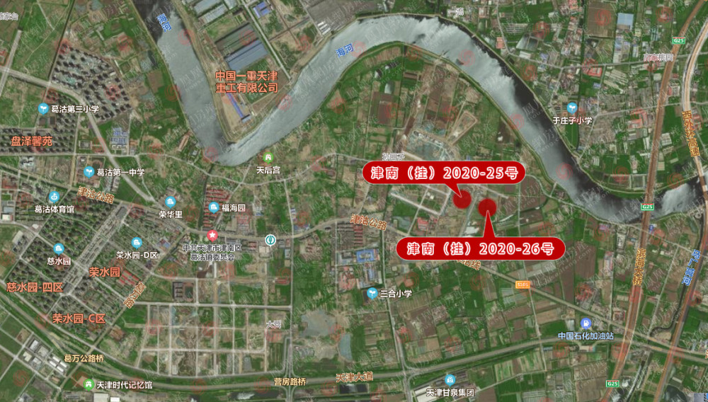 天津市规划和自然资源局释出2宗位于津南区葛沽镇纯商服地块,起始价