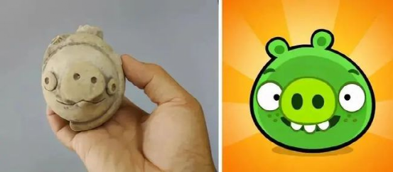 神似"愤怒的小鸟"中绿皮猪的陶猪 我们是不是可以向游戏公司索要版权