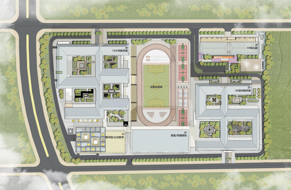 (慧泽学校部分概念效果图)慧泽学校未来学生的年龄跨度将从3岁到18岁