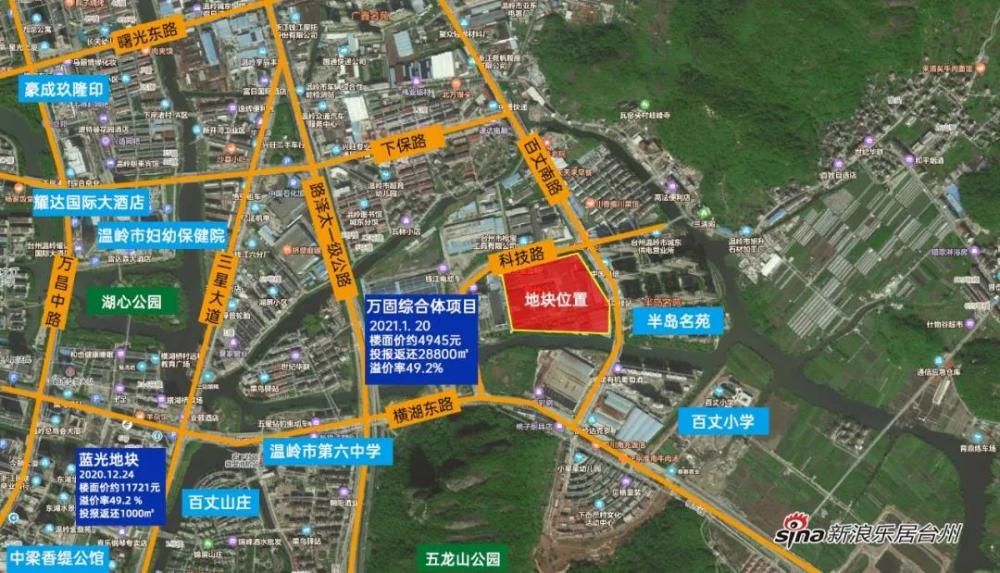 地块位于 温岭主城区城东板块, 东侧为百丈南路和半岛名苑, 西面