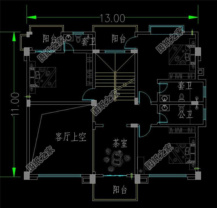 农村三层复式别墅设计图,大气方正,简约易建,建栋让人