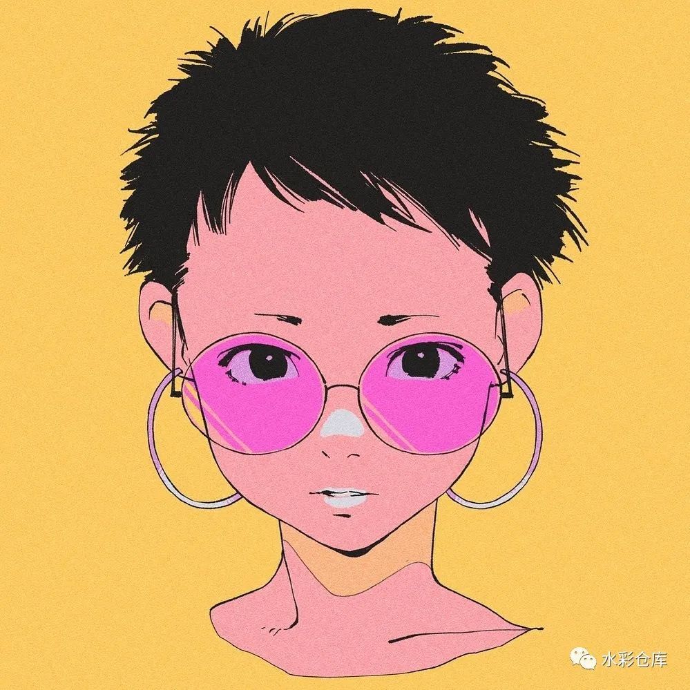 插画|赛博朋克 插画家 个性插画 颓废风 适合作为头像