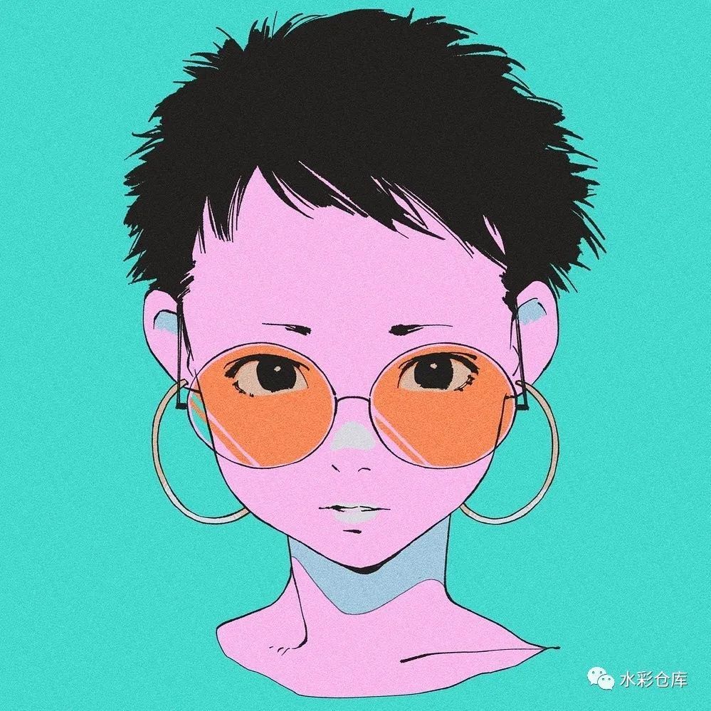 插画|赛博朋克 插画家 个性插画 颓废风 适合作为头像