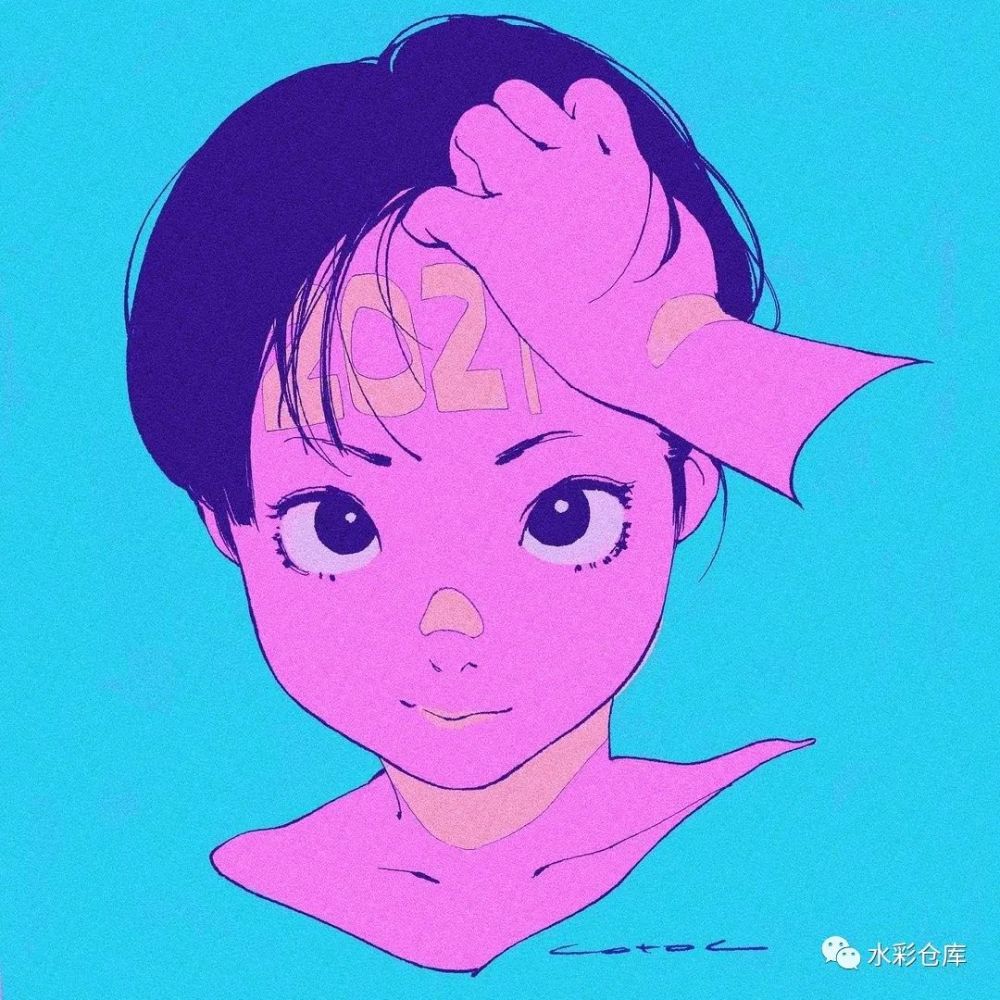插画|赛博朋克 插画家 个性插画 颓废风 适合作为头像