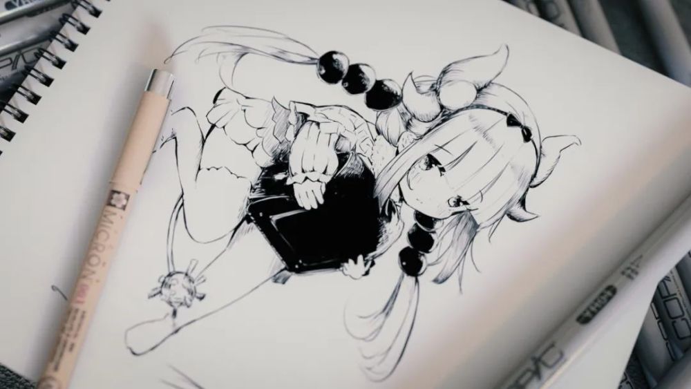 【线稿素材】大佬绘制の二次元少女线稿,太精细辽!