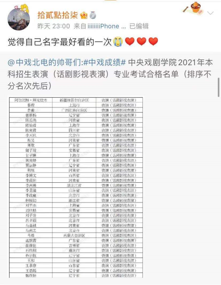 21级中戏表演专业成绩公布!除了马嘉祺姚景元,还有哪些好苗子?
