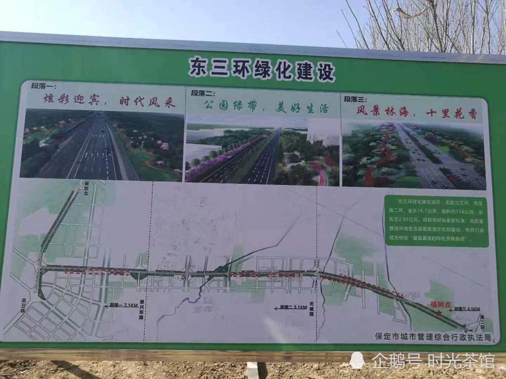 保定环城道路景观绿化又有新变化,涉及整个城区