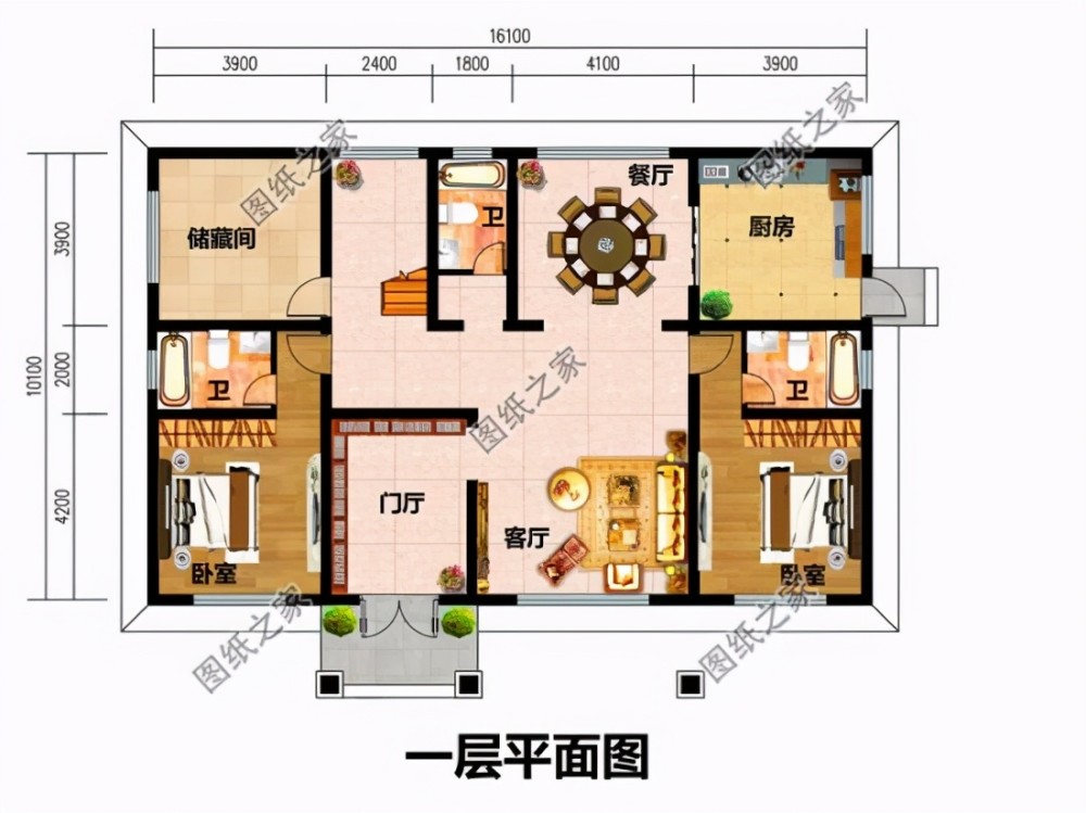 农村160平米房屋设计图,功能设计齐全,造价十分接地气