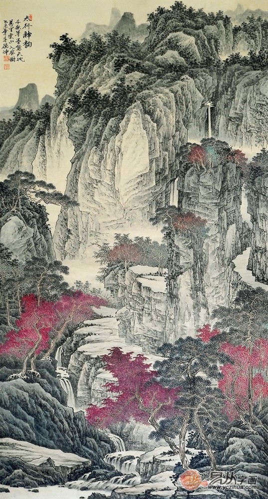 "秋意"山水风景画|画家林德坤——艺术作品赏析