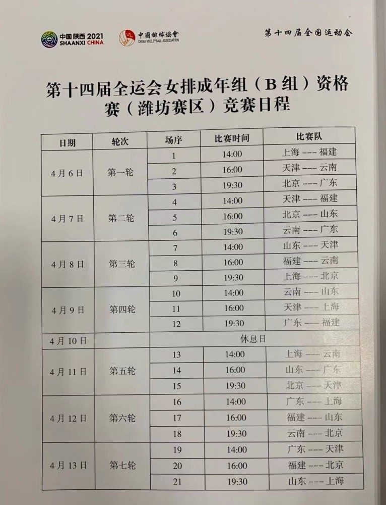 全运会女排预赛赛程正式出炉,b组厮杀抢夺排名,a组形势明朗