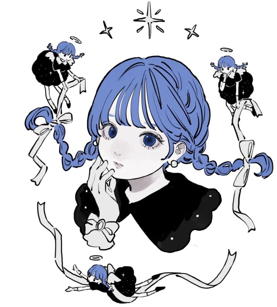 【插画头像】前方白毛控福利!这么可爱,拿去当头像吧!