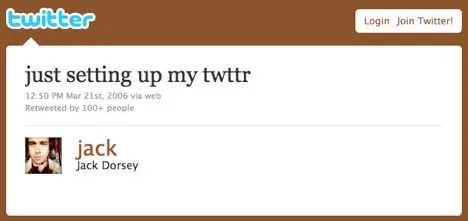 Twitter CEO杰克·多西的第一条Twitter