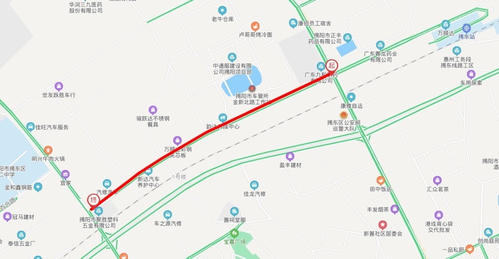 注意4月6日起揭阳市揭东区麒麟路实行交通管制