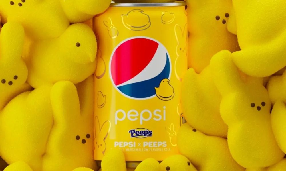 pepsi x peeps联名!棉花糖口味的可乐也太特别