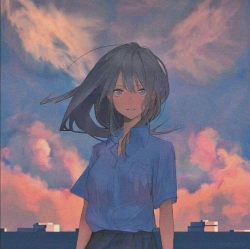 动漫系列女生头像|温柔的蓝色女生头像