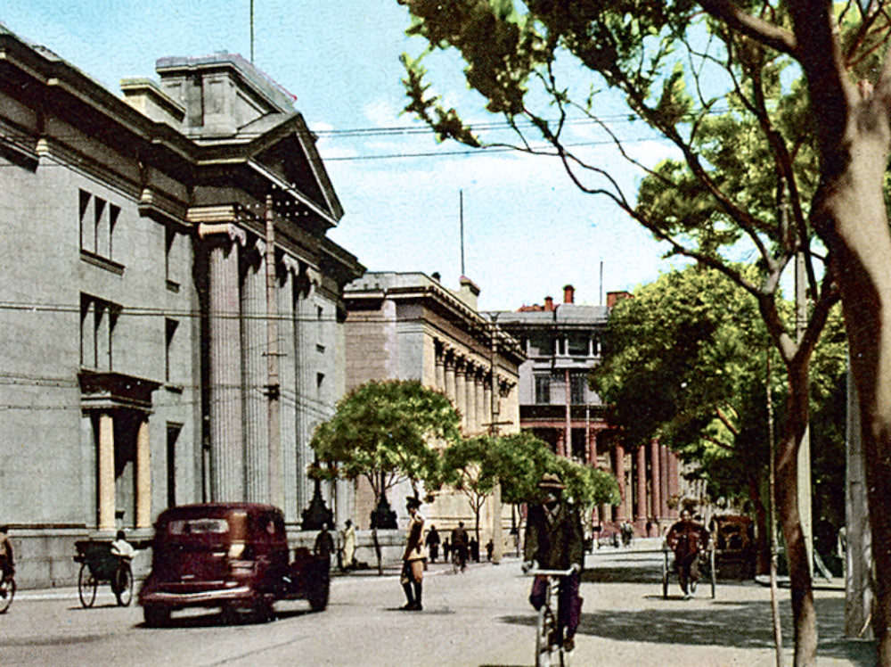 1930年天津各国租界彩色照英租界是外国在天津设立最早的租界