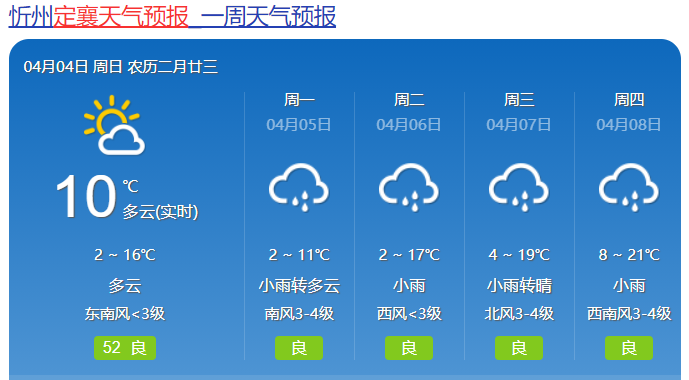 【未来3 天天气预报 】