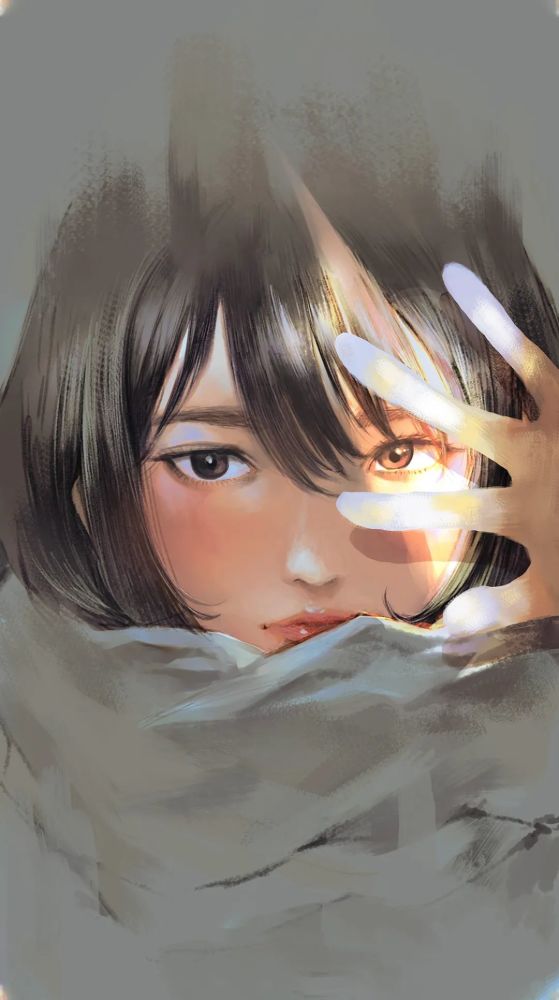 日本插画师wataboku笔下的美少女,光与色彩的交汇.