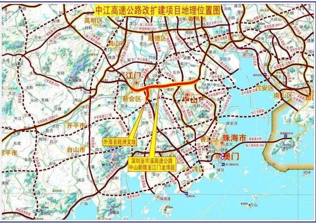 通车后,将与同期建成的南中高速公路对接,并通过中山东部外环高速公路