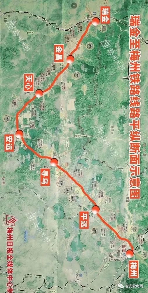 61.瑞金至梅州铁路,位于广东,江西境内,设计时速160千米/小时.