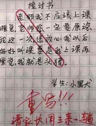 小学生被罚写"检讨书",百字检讨书中有"玄机",老师当场识破