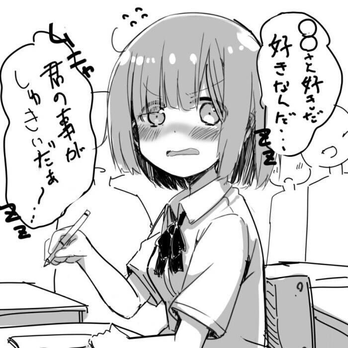 动漫头像:二次元少女黑白头像