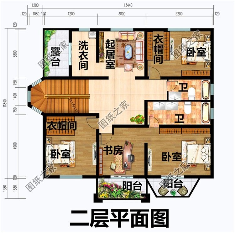 农村三开间别墅设计图,造型简单而且布局实用,不容错过