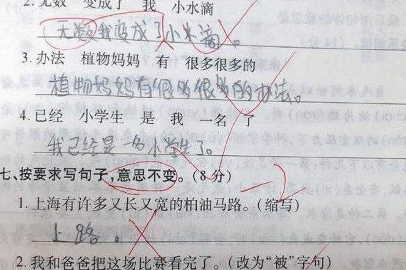 小学生"造句"走红,家长看后气的直跺脚,老师:这不是我教的