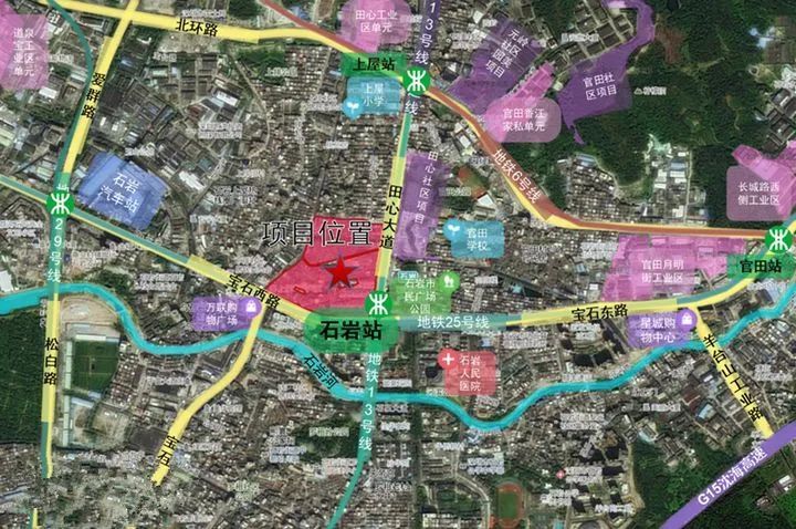 宝安石岩田心村京基旧改 项目已快拆平 13号地铁口位置