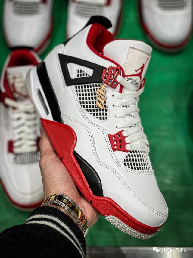 乔丹复刻白红火焰 air jordan 4 fire red aj4 气垫篮球鞋