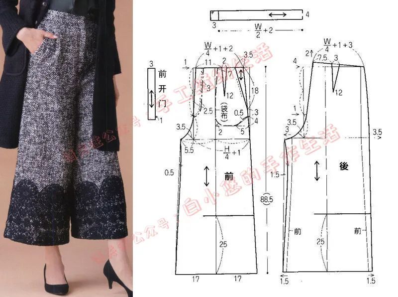 服装设计永不过时的10款高级春秋阔腿裤结构纸样