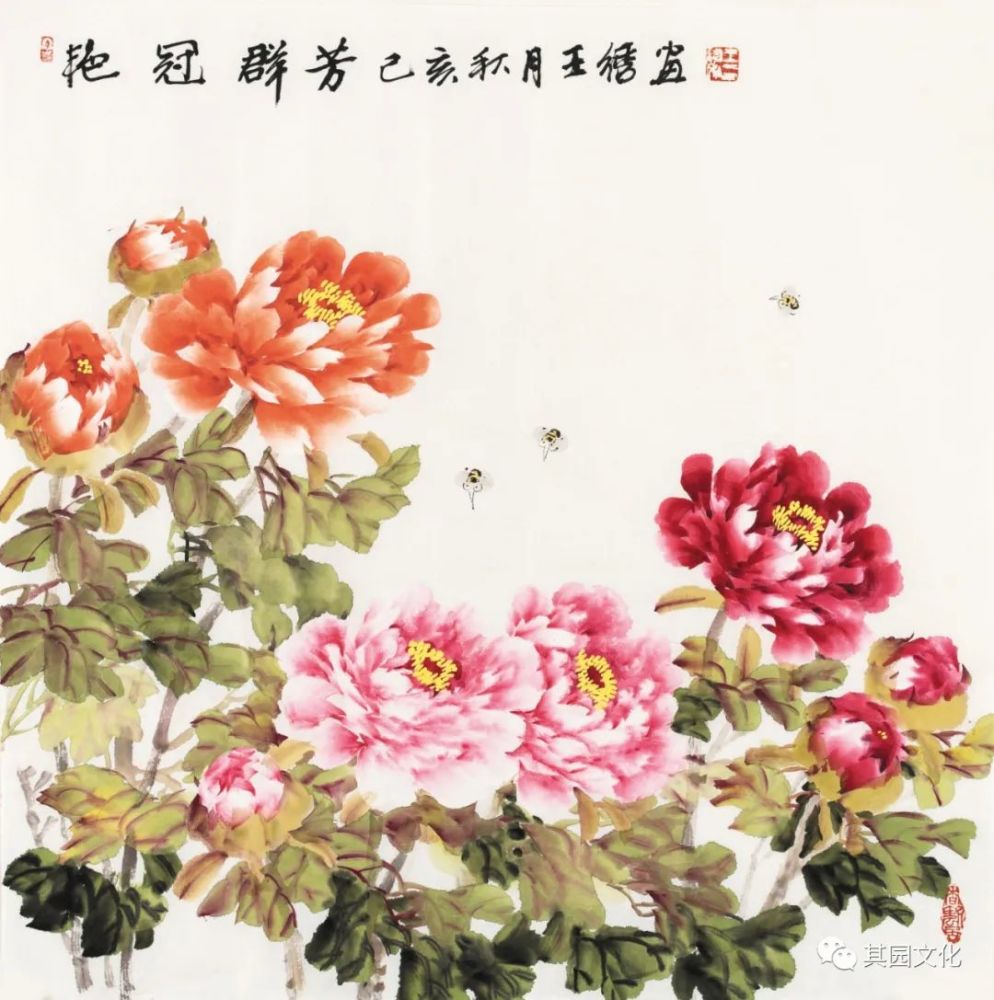 其枝干由润渐枯 《国香》68cm x 68cm 牡丹若为真国色 其功自当牡丹王