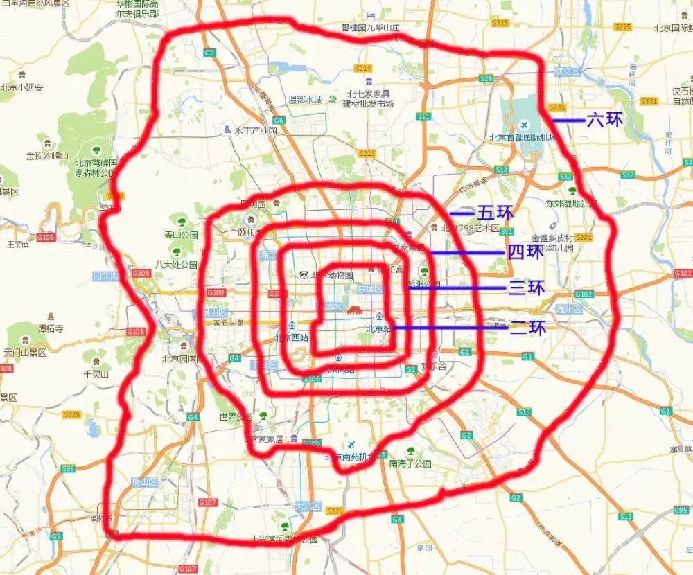 北京六环路是一条连通北京远近郊区卫星城镇的重要环状高速交通干线.