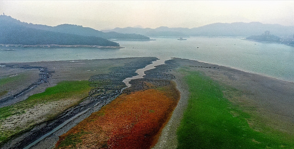 日月潭干旱景象