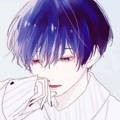 动漫男头|蓝色治愈系|我在等你