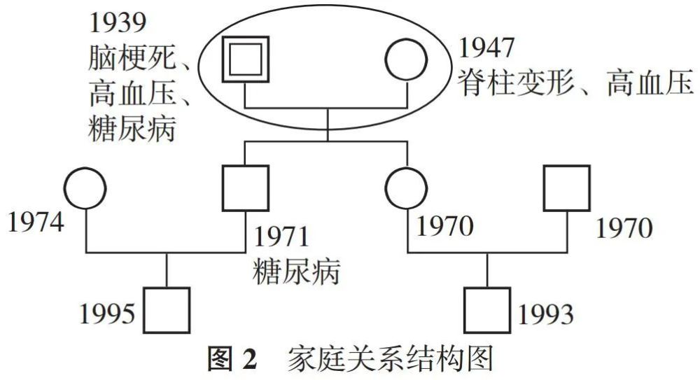 结果(见表 1,然后进行家庭评估,主要包括:家庭结构:家系图(见图 2)