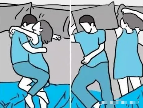 七种夫妻间的睡觉姿势,第2种睡姿的夫妻感情最好,你是哪种