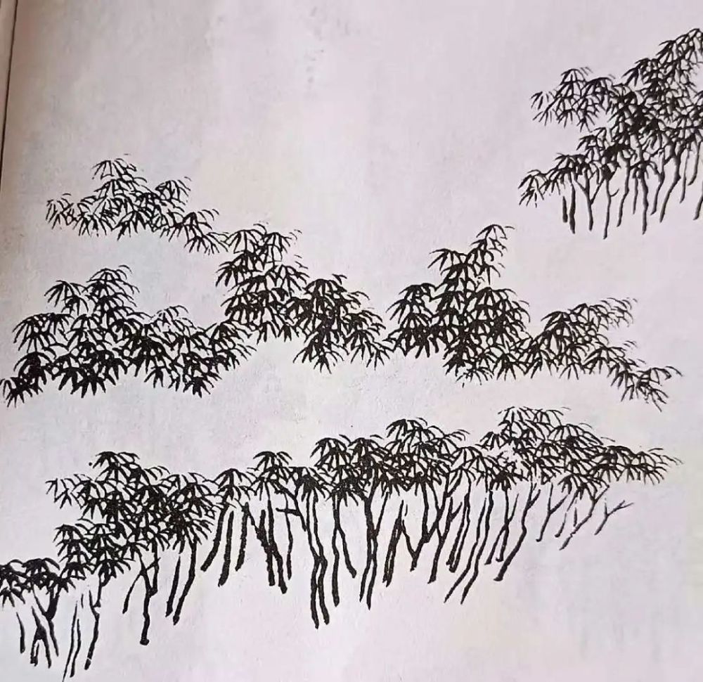 山水画中远景杂树的画法