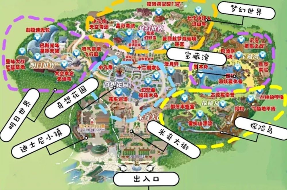 上海迪士尼度假区地图 by 存知己寄存 米 奇 大 街 进入乐园后第一个