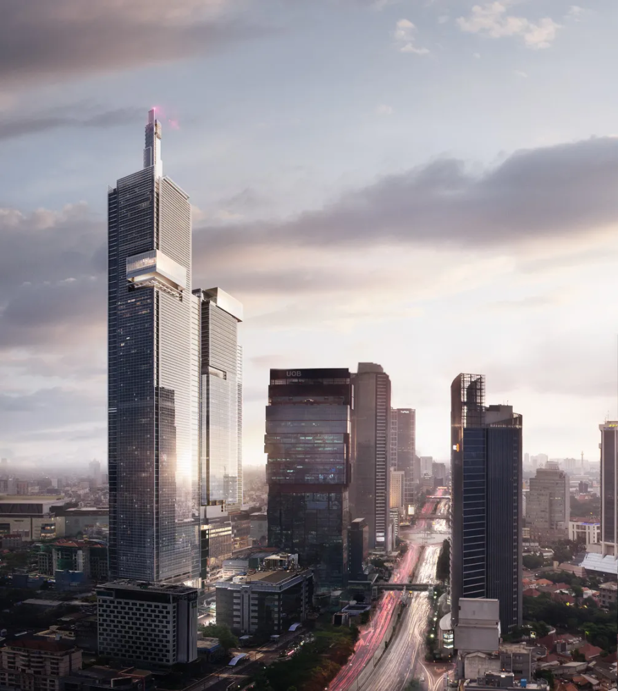 高383米!印尼雅加达新摩天大楼结构封顶,kpf操刀设计