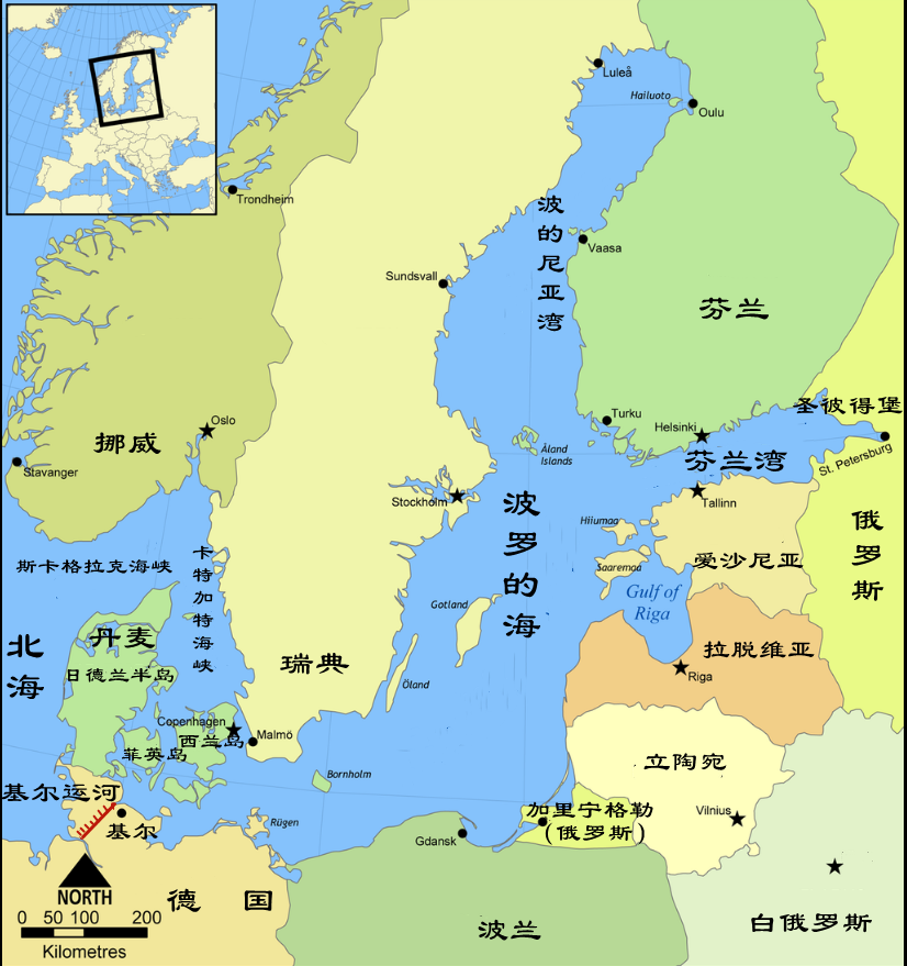 俄罗斯西边挨着波罗的海,具体说来就是挨着波罗的海的芬兰湾