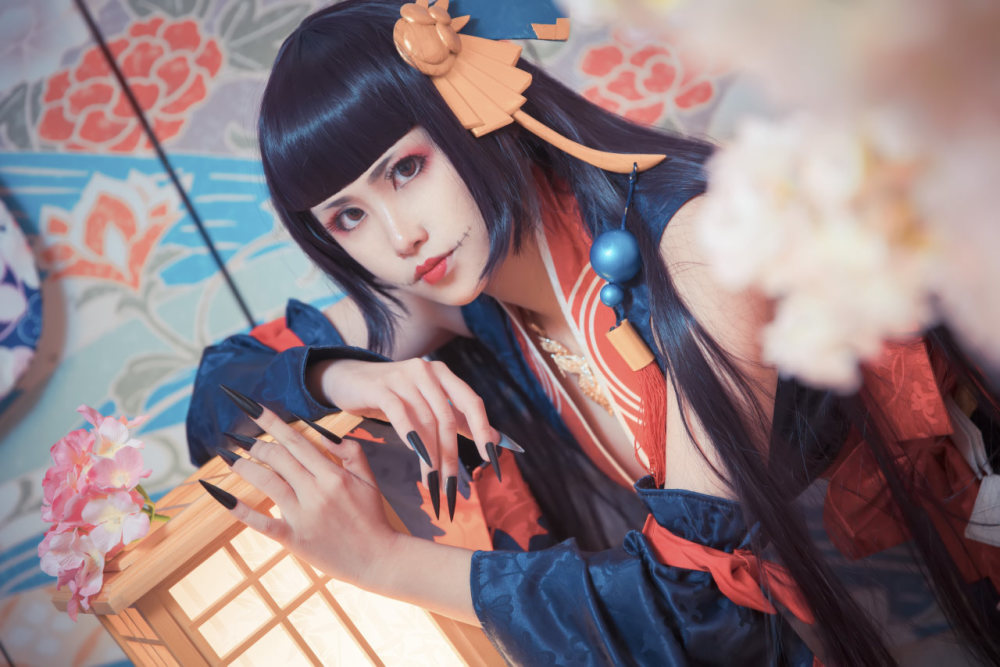 阴阳师鬼女红叶cosplay,超级美