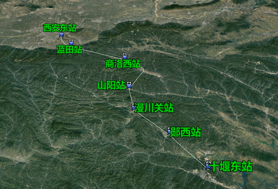 西十高铁线路西起陕西省西安市,经商洛至十堰.