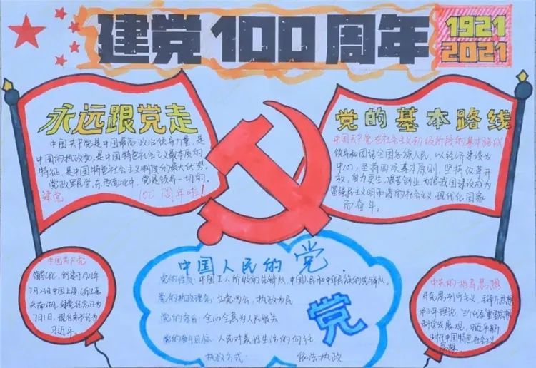 建党100周年主题手抄报文字素材收藏备用