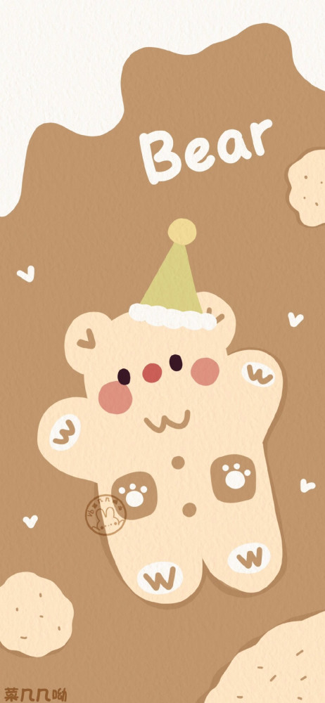 手机壁纸分享最爱小熊曲奇饼干口味