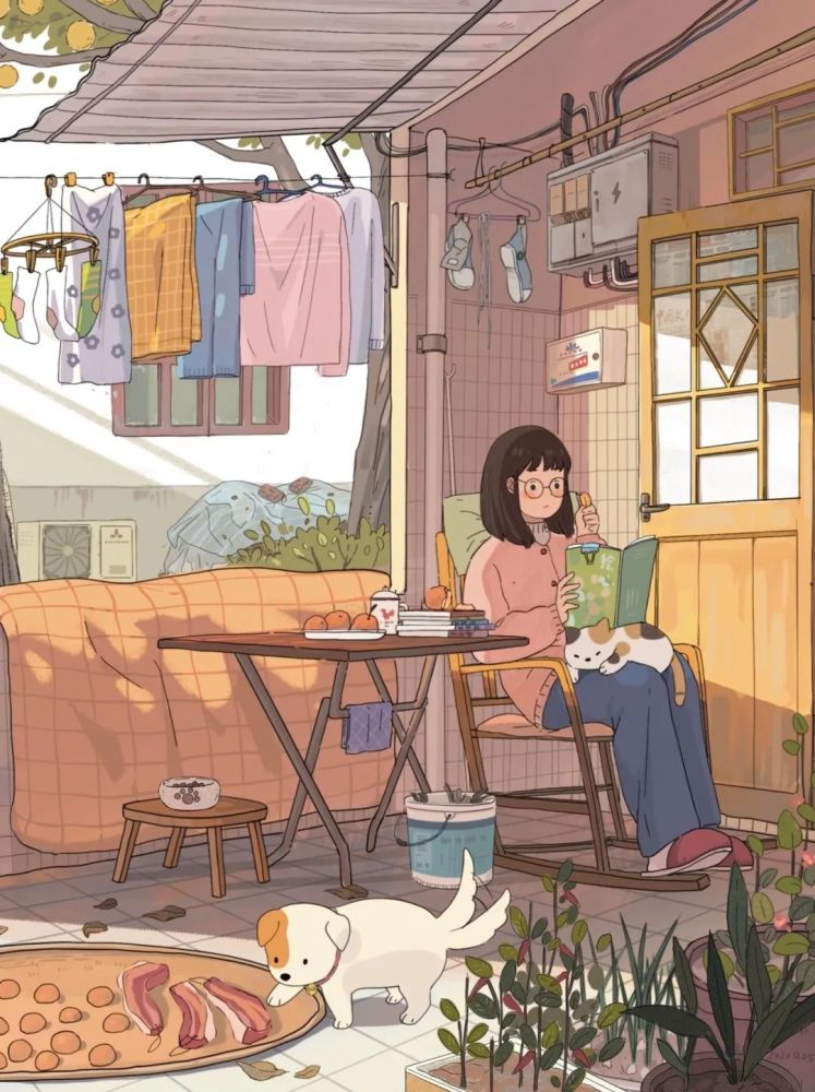 插画壁纸人间烟火气