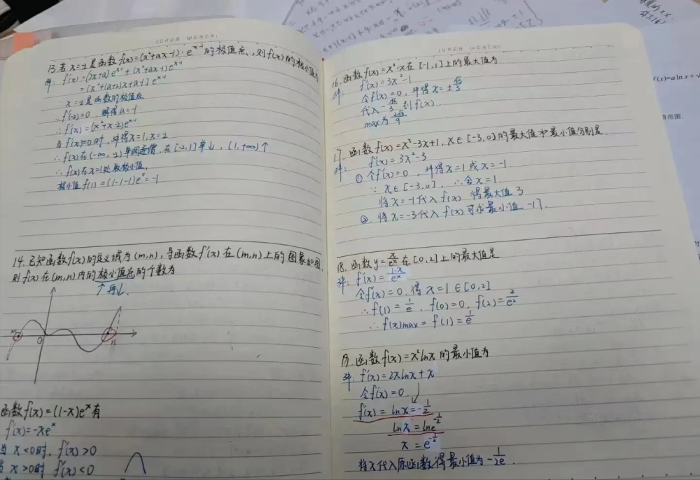 家长晒高三学霸的数学课堂笔记字迹真惊艳学霸世界我们真不懂